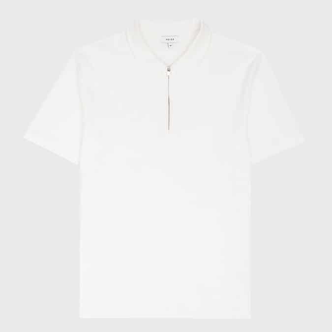 BARTON RIBBED ZIP NECK POLO