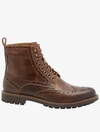 Clarks Montacute Lord Wing Tip Brogue Leather Boots