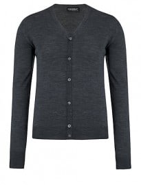 John Smedley Bryn Merino Wool Cardigan Charcoal