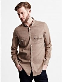 Thomas Pink Webb Plain Shirt Brown