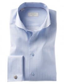 Eton Thin Stripe Long Sleeve Shirt Blue