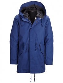Selected Home Iconic Fishtale Hooded Parka Coat Mazarine Blue