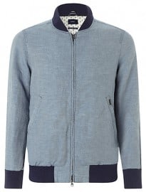 Gant Chambray Bomber Jacket Blue