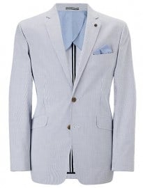 John Lewis Seersucker Stripe Blazer Blue/white