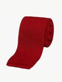 Jaeger Knitted Silk Tie Red