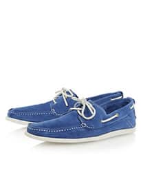 Dune Barracuda Suede Boat Shoes Blue