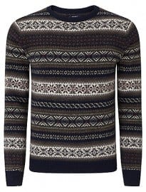Gant Jacquard Crew Neck Jumper Multi