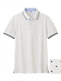 Uniqlo Men Dry Pique Printed Short Sleeve Polo Shirt J