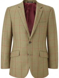 Austin Reed Contemporary Fit Green Rust Check Jacket