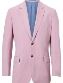 Austin Reed Pink Washed Cotton Linen Blazer