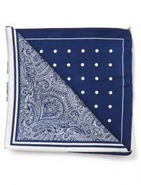 Austin Reed Blue/cream 4 Section Silk Handkerchief