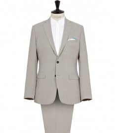 Reiss Rushby Three Button Notch Lapel Linen Suit Grey