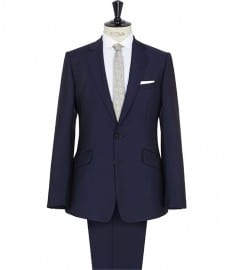 Reiss Bishopsgate Mohair Wool Notch Lapel Suit Bright Blue