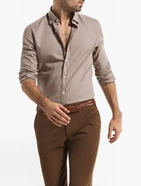 Slim-fit Structured Dyed Shirt