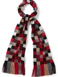 Austin Reed Red/charcoal Checked Scarf