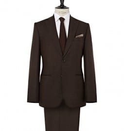 Reiss Malt Textured Suit Mid Brown