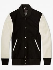 Mki Black Classic Varsity Jacket Black & Off White