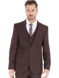 Burton Burgundy Slim Fit Suit Jacket