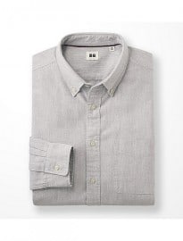 Uniqlo Men Oxford Slim Fit Long Sleeve Shirt+