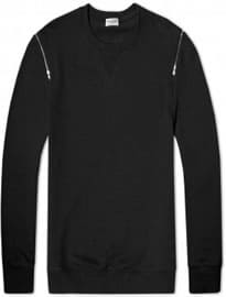 Saint Laurent Zip Crew Sweat Black