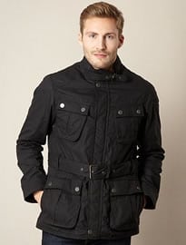 Jasper Conran Big And Tall Designer Black Belted Wax Jacket