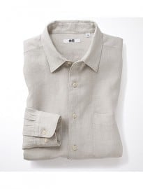 Uniqlo Men Premium Linen Long Sleeve Shirt B