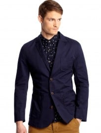 Burton Navy Cotton Blazer