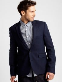 Burton Navy Herringbone Tweed Jacket