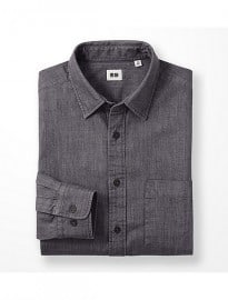 Uniqlo Men Denim Long Sleeve Shirt