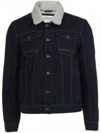 Burton Dark Denim Borg Collar Denim Jacket