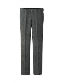 Uniqlo Men Wool Blended Slim Fit Flat Front Trousers