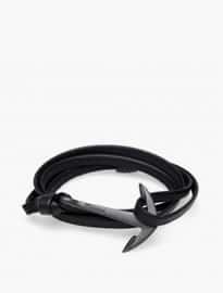 Miansai Black Anchor Leather Bracelet