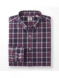 Uniqlo Men Extra Fine Cotton Broadcloth Checked L/s Shirt E
