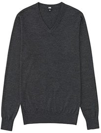 Uniqlo Men Extra Fine Merino V Neck Sweater