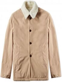 Edifice Shearling Collar Coat Beige
