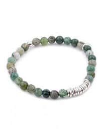 Tateossian Silver Discs Round Labradorite Bracelet