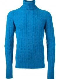 Drumohr Cable Knit Roll Neck Sweater