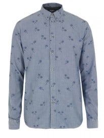 Paul Smith - Jeans Mens 267m Tailored Palm Print Shirt - Blue