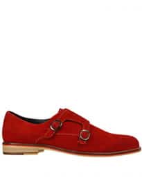 Antoine And Stanley Mens Knox Suede Monk Shoes - Red