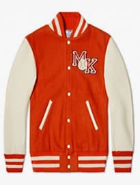 Reebok X Maison Kitsune Varsity Jacket Bold Orange & Cream White