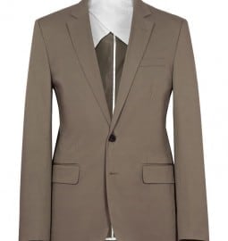 Reiss Pinot B Two Button Cotton Mixer Jacket Taupe