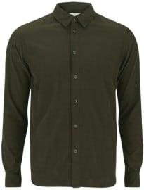 Folk Mens Basic Long Sleeve Shirt Military Green