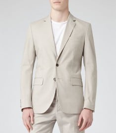 Reiss Miami B Patterned Two Button Blazer Stone