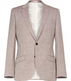Reiss Nassau B Two Button Textured Blazer Rose