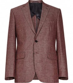 Reiss Brookville B Crosshatch Weave Blazer Red
