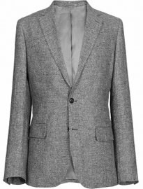 Reiss Foster B Melange Linen Blazer Grey