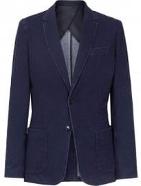 Reiss Costa B Chambray Blazer Blue