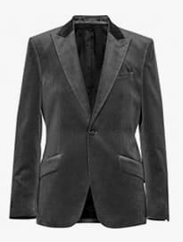 Reiss Magnum Velvet Blazer Grey