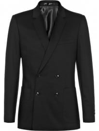 Reiss Dynamic Double Breasted Blazer With Patch Pockets Black