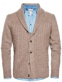 He By Mango Cable-knit Wool Cardigan